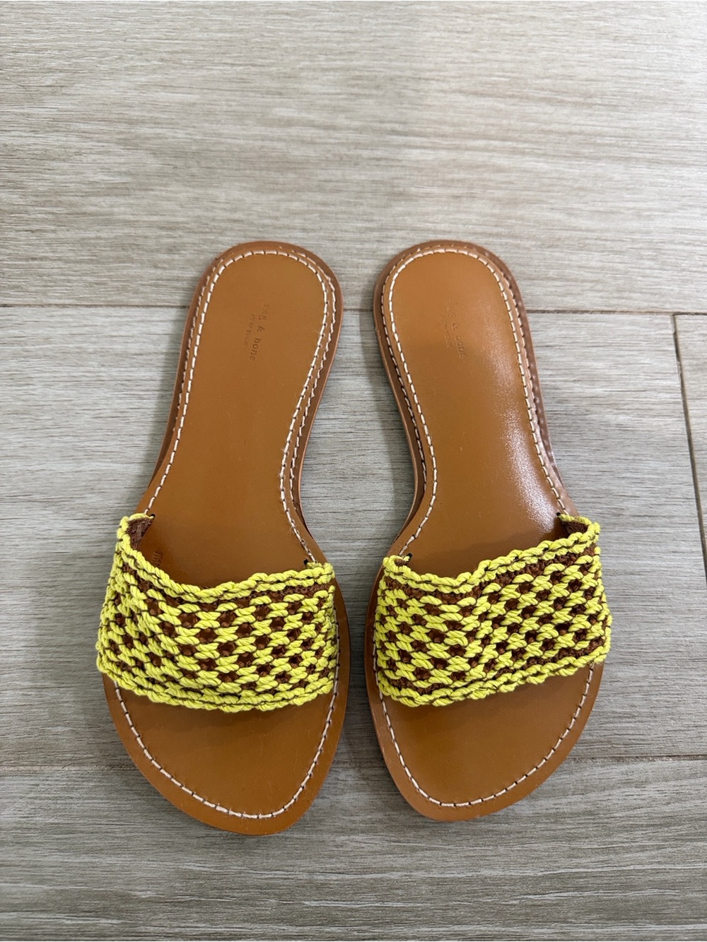 Rag & Bone Yellow Braided Slide Sandals - EU 36.5 / 6.5 US